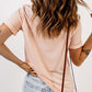 *APP EXCLUSIVE* Round Neck Cuffed Short Sleeve Tee