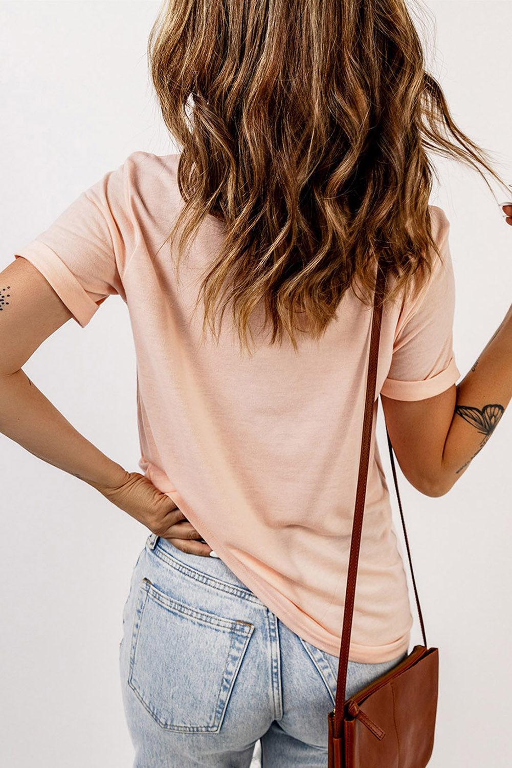 *APP EXCLUSIVE* Round Neck Cuffed Short Sleeve Tee