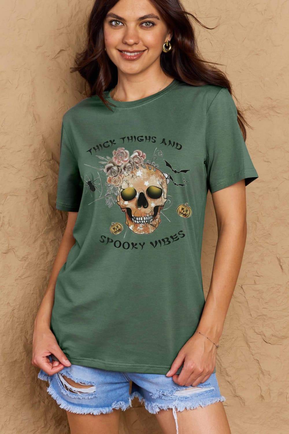 *APP EXCLUSIVE* THICK THIGHS AND SPOOKY VIBES Graphic Cotton T-Shirt