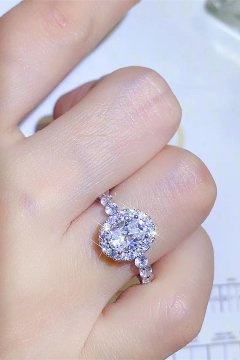 *APP EXCLUSIVE* 2 Carat Moissanite 925 Sterling Silver Halo Ring