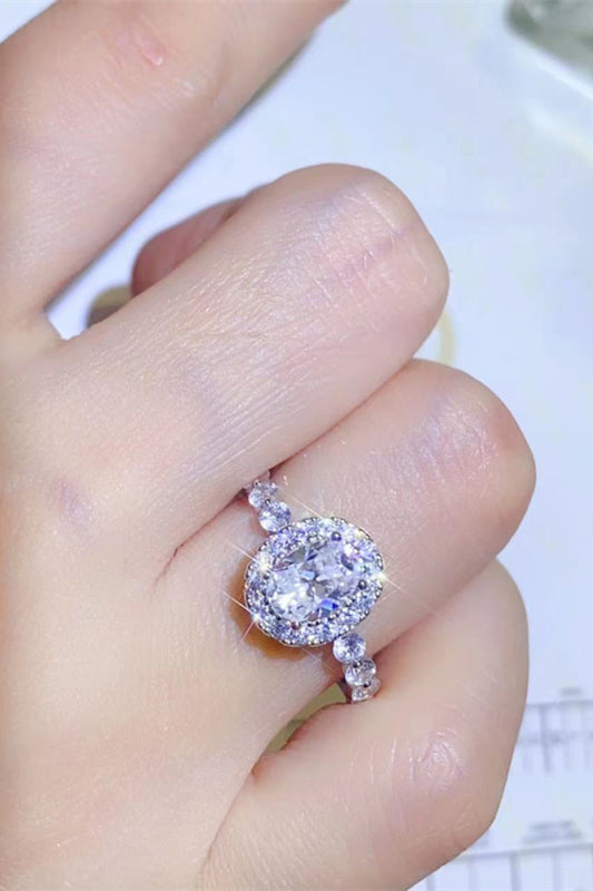 *APP EXCLUSIVE* 2 Carat Moissanite 925 Sterling Silver Halo Ring