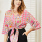 *APP EXCLUSIVE* Tie Hem V-Neck Three-Quarter Sleeve Blouse