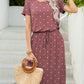 *APP EXCLUSIVE* Round Neck Short Sleeve Slit Dress with Pockets