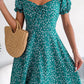 Ditsy Floral Drawstring A-Line Dress