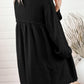 *APP EXCLUSIVE* Buttoned Collared Neck Dropped Shoulder Shirt Dress