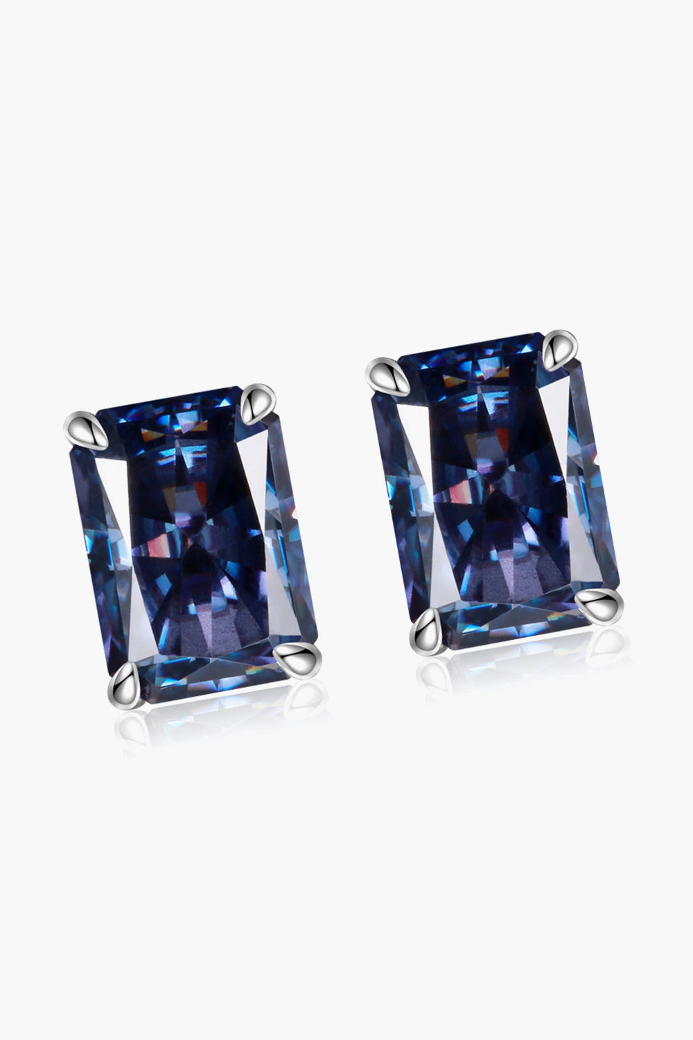 *APP EXCLUSIVE* 2 Carat Rectangle Moissanite 4-Prong Stud Earrings