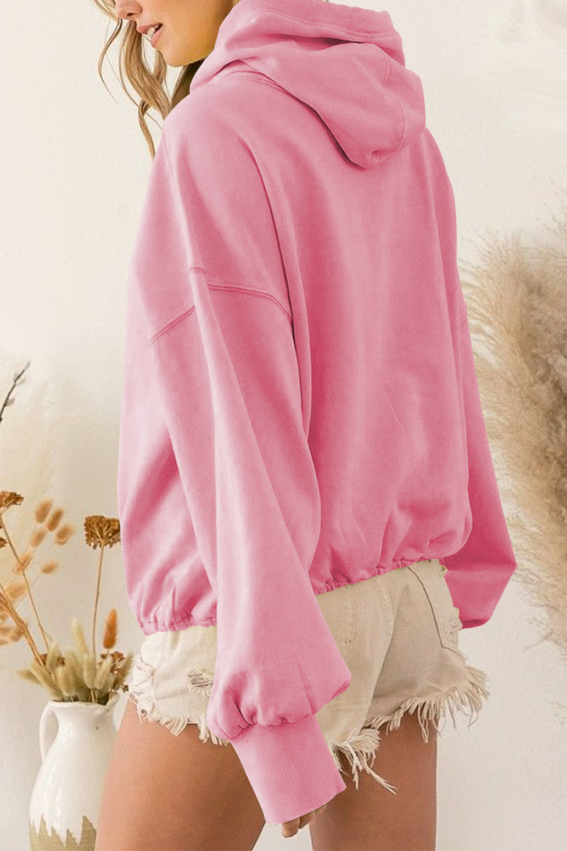 * APP EXCLUSIVE* Zip-Up Dropped Shoulder Hoodie
