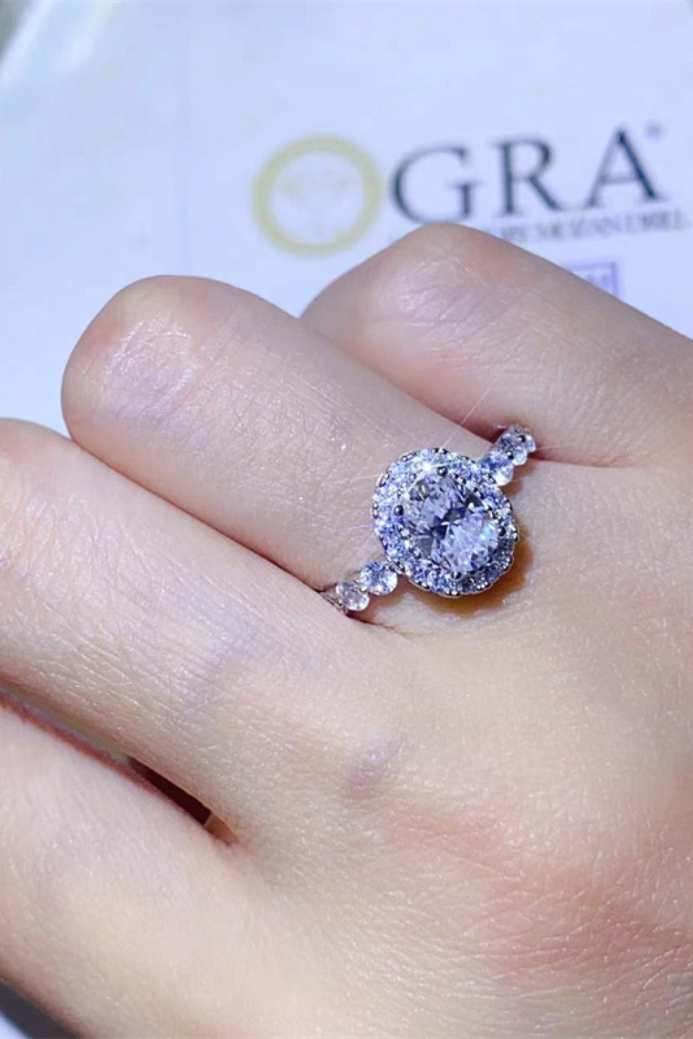*APP EXCLUSIVE* 2 Carat Moissanite 925 Sterling Silver Halo Ring