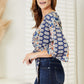 *APP EXCLUSIVE* Tie Hem V-Neck Three-Quarter Sleeve Blouse