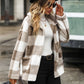 Plaid Collared Neck Button Down Jacket