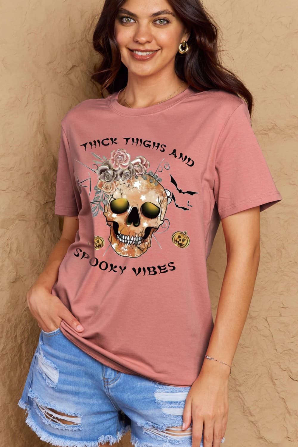 *APP EXCLUSIVE* THICK THIGHS AND SPOOKY VIBES Graphic Cotton T-Shirt