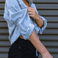 *APP EXCLUSIVE* Chambray Drawstring Denim Top