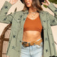 *APP EXCLUSIVE* Collared Neck Star Print Long Sleeve Denim Jacket