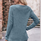 * APP EXCLUSIVE* Ribbed Round Neck Buttoned Long Sleeve Tee