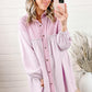 *APP EXCLUSIVE* Buttoned Collared Neck Dropped Shoulder Shirt Dress