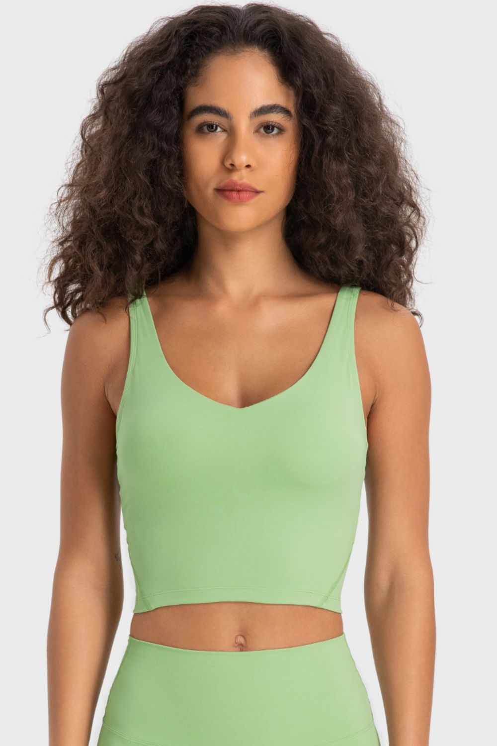 *APP EXCLUSIVE* Deep Vneck Crop Sports Bra