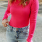 *APP EXCLUSIVE* High Neck Long Sleeve Ribbed Top