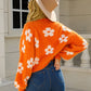 *App Exclusive* Floral Open Front Fuzzy Cardigan