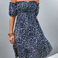 *APP EXCLUSIVE* Ditsy Floral Smocked Cold Shoulder Dress