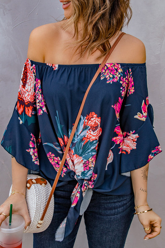*App Exclusive* Off-Shoulder Flounce Sleeve Top