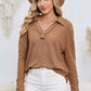 *APP EXCLUSIVE* Lapel Collar Dropped Shoulder Blouse