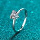 *APP EXCLUSIVE* 925 Sterling Silver Heart-Shaped Moissanite Solitaire Ring