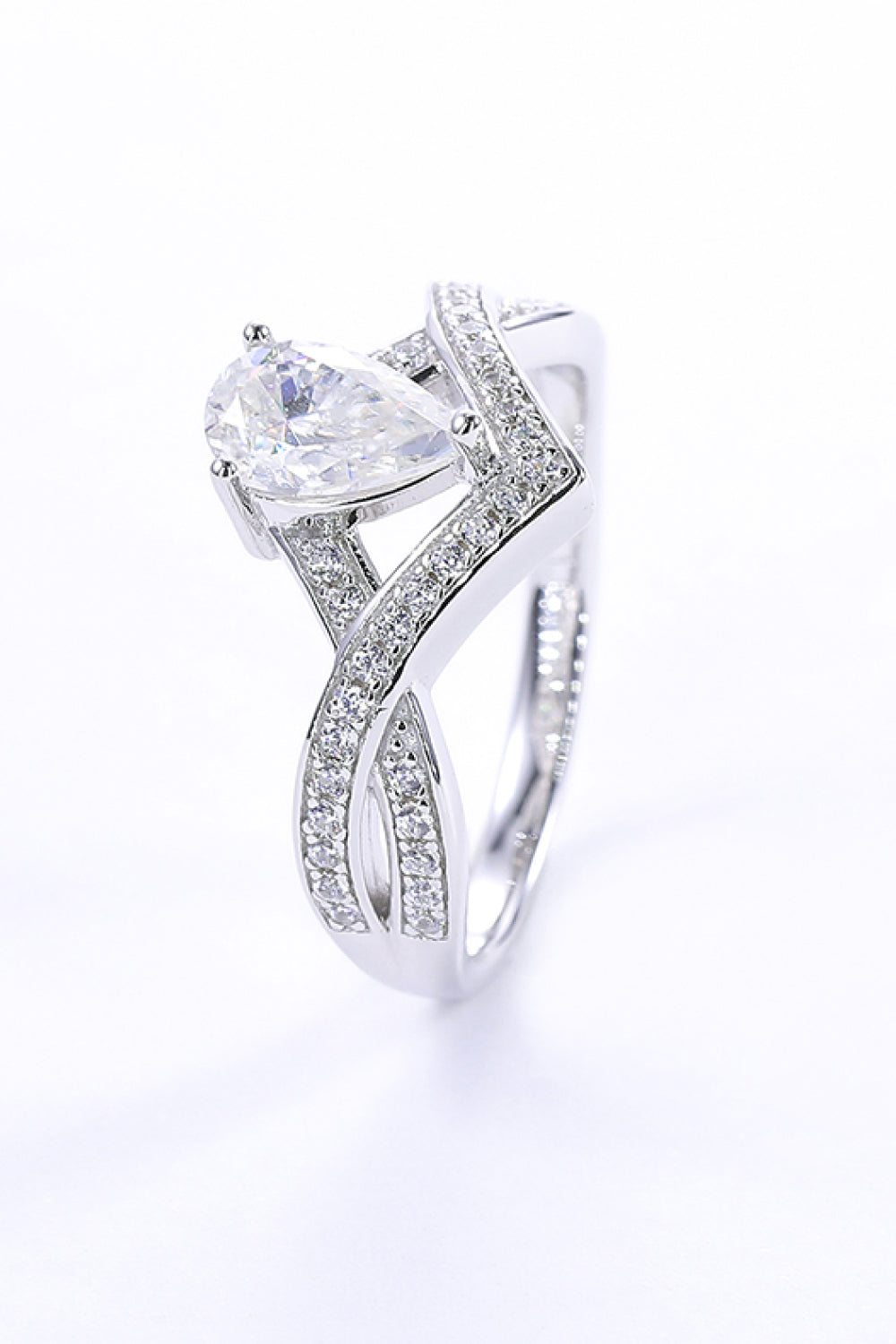 *APP EXCLUSIVE* 1 Carat Moissanite Teardrop 925 Sterling Silver Ring