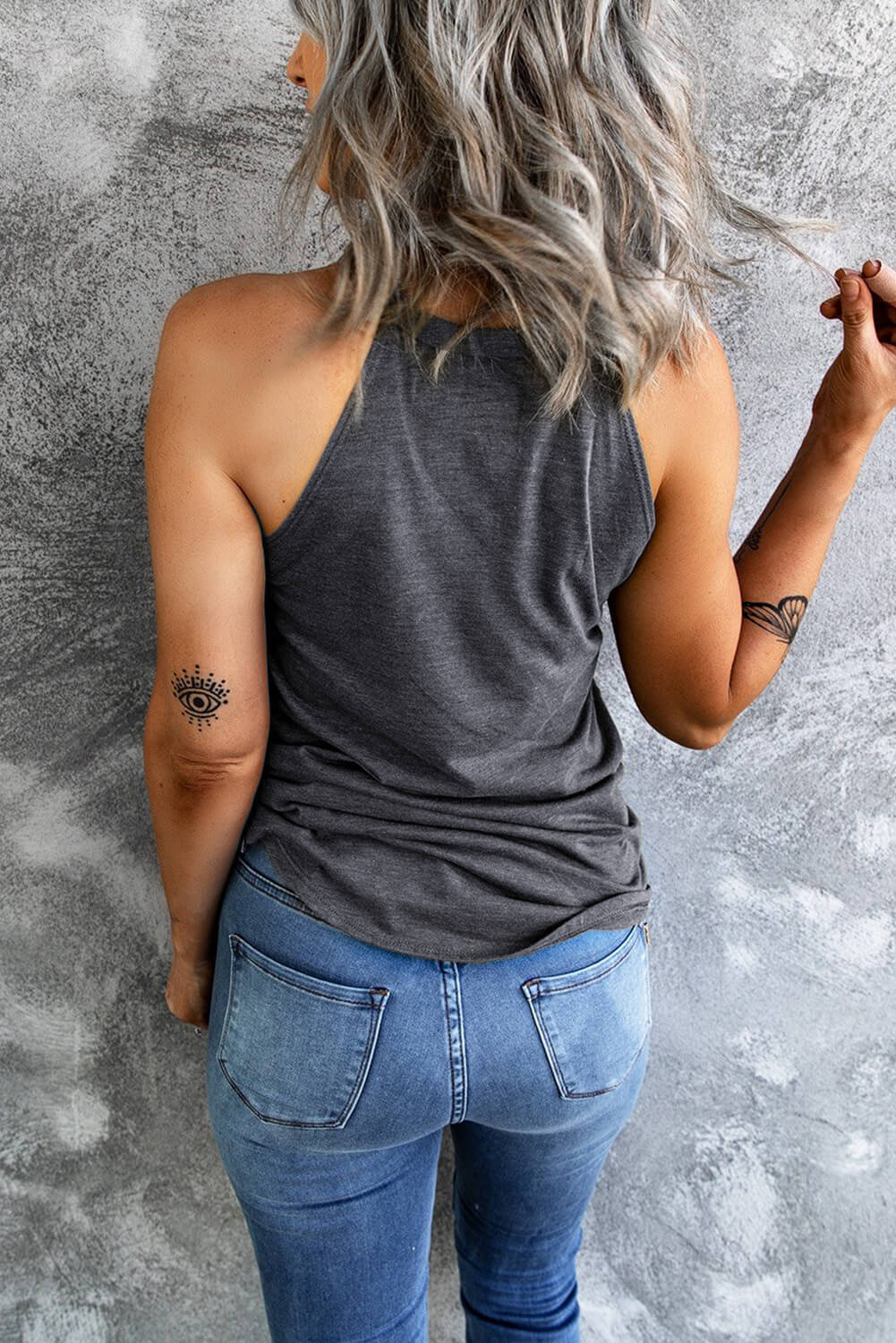 *App Exclusive* Curved Hem Grecian Tank Top