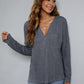 *APP EXCLUSIVE* Dropped Shoulder High-Low Waffle-Knit Top
