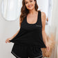 *APP EXCLUSIVE* Contrast Piping Racerback Tank and Shorts Lounge Set