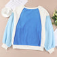 *APP EXCLUSIVE* Round Neck Dropped Shoulder Color Block Sweatshirt