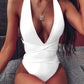 *APP EXCLUSIVE* Halter Neck Deep V One-Piece Swimsuit