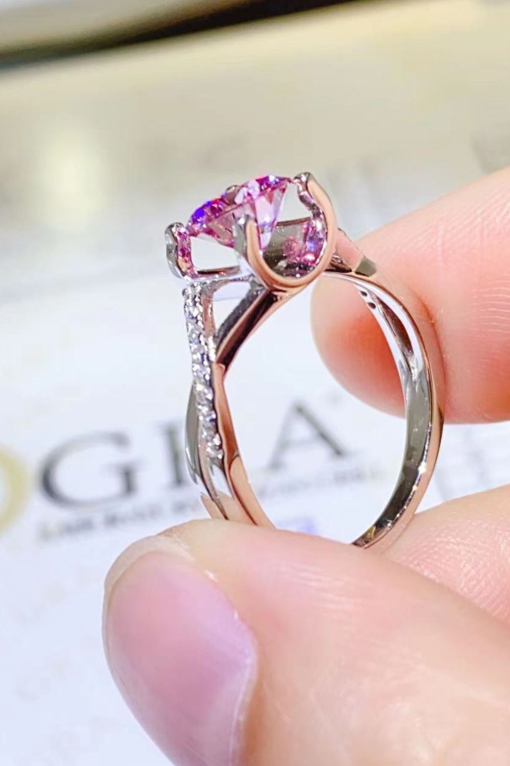 *APP EXCLUSIVE* 1 Carat Moissanite Crisscross 925 Sterling Silver Ring