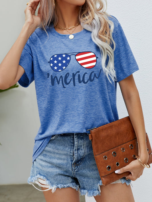 *APP EXCLUSIVE* US Flag Glasses Graphic Tee