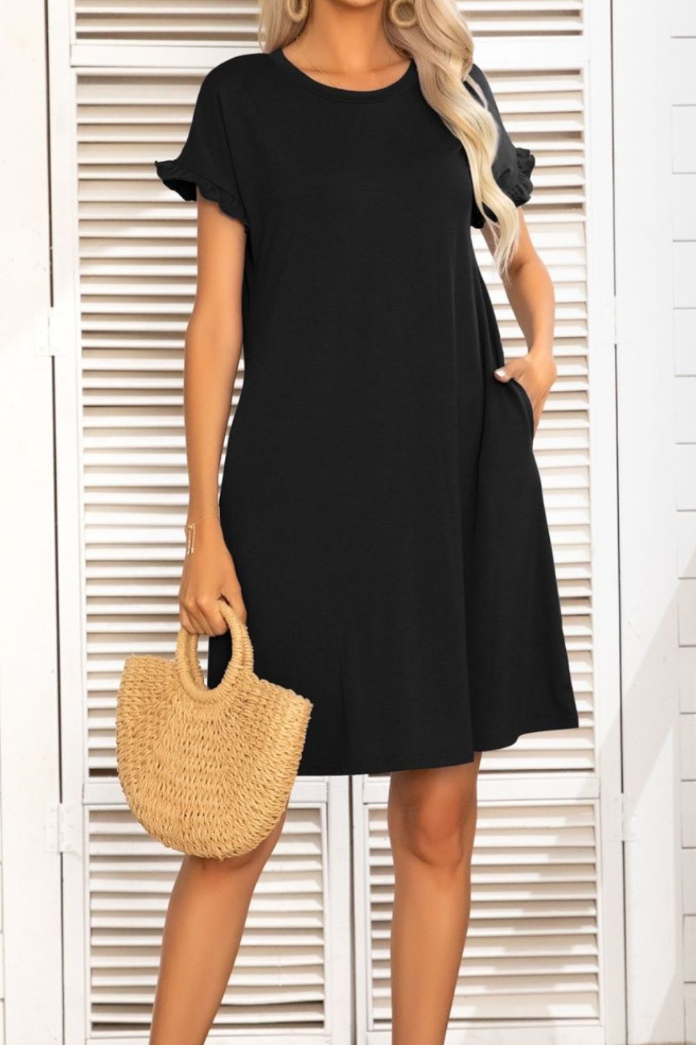 *APP EXCLUSIVE* Flounce Sleeve Dress with Pockets