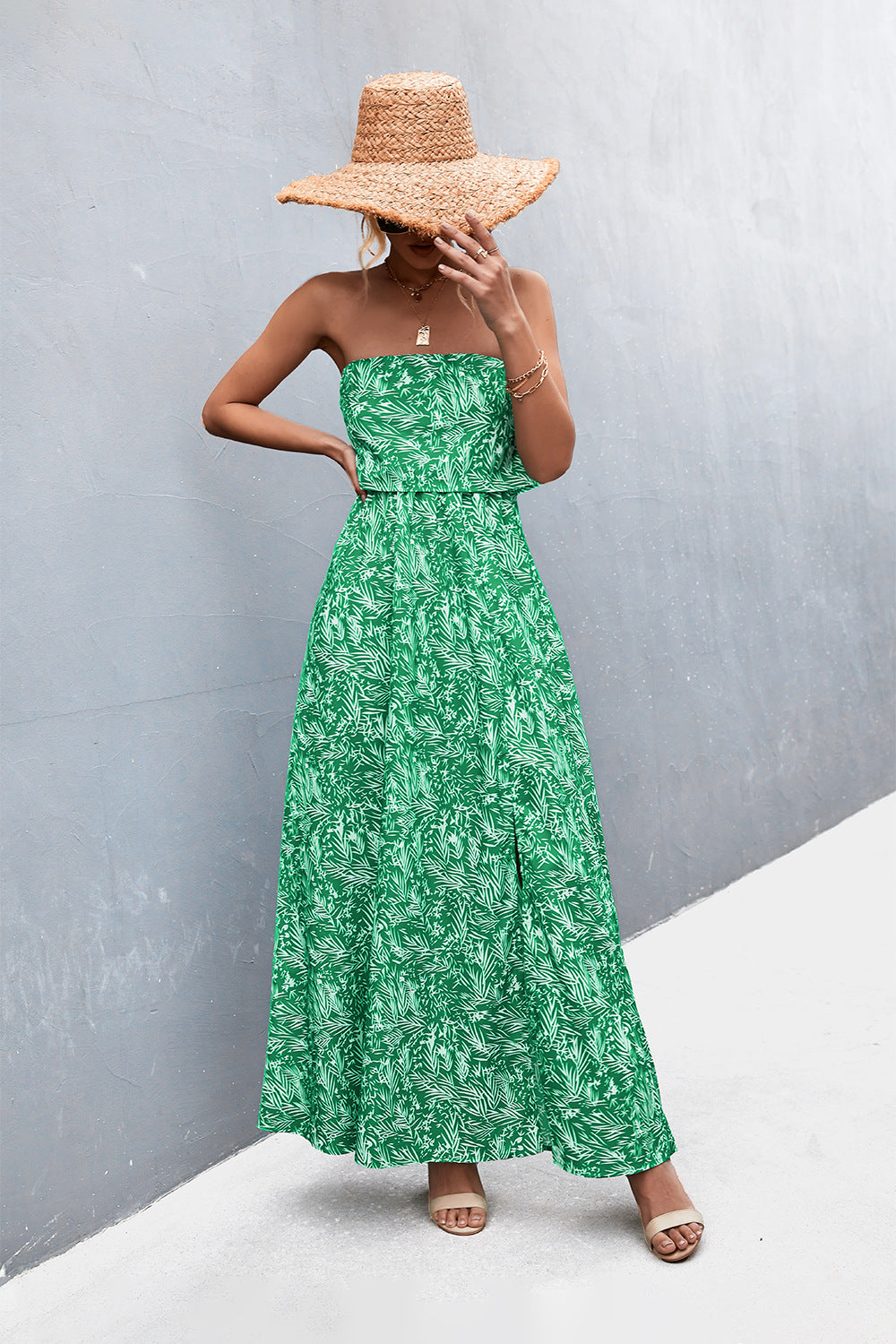 *APP EXCLUSIVE* Strapless Split Maxi Dress