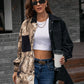 *APP EXCLUSIVE* Leopard Collared Neck Dropped Shoulder Shirt