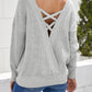 *App Exclusive* Crisscross Open Back Waffleknit Sweater