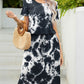 *APP EXCLUSIVE* Round Neck Short Sleeve Slit Dress with Pockets