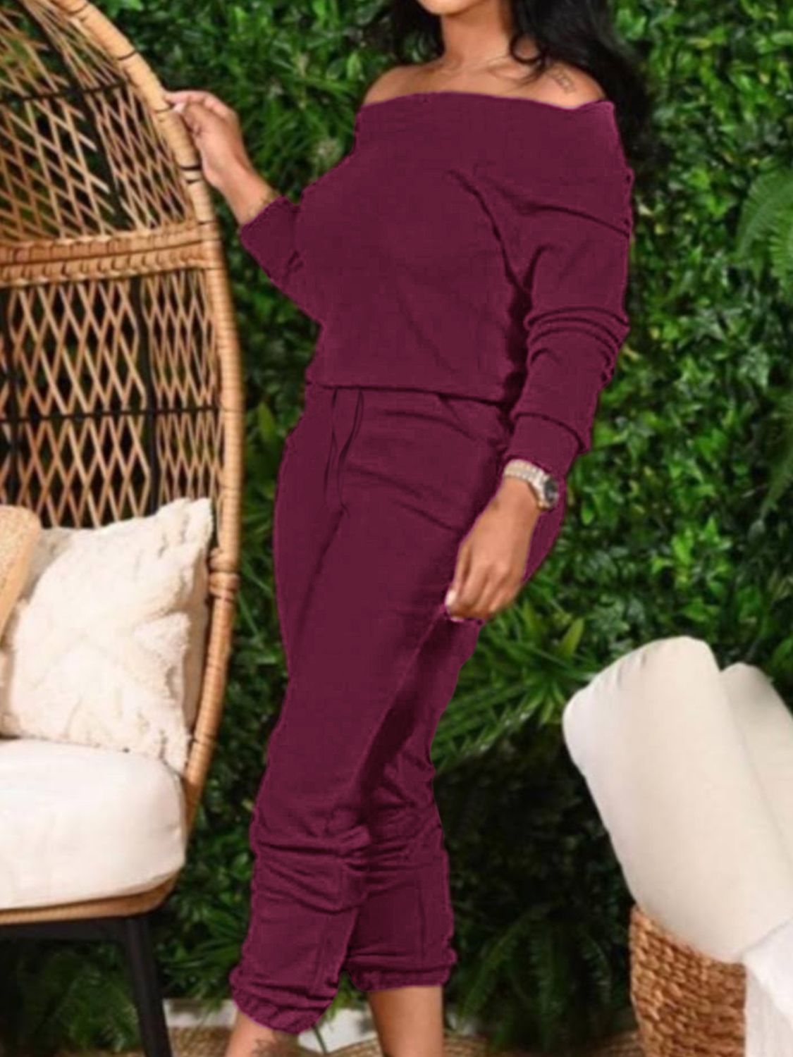 *APP EXCLUSIVE* Off-Shoulder Top and Pants Set
