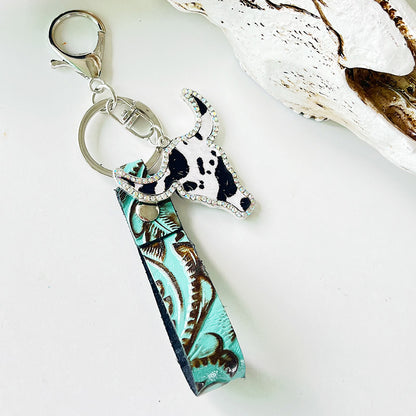 *APP EXCLUSIVE* Rhinestone Bull Keychain