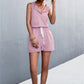 *APP EXCLUSIVE* Sleeveless Buttoned Romper with Pockets