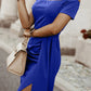 *APP EXCLUSIVE* Cold Shoulder Short Sleeve Split Dress