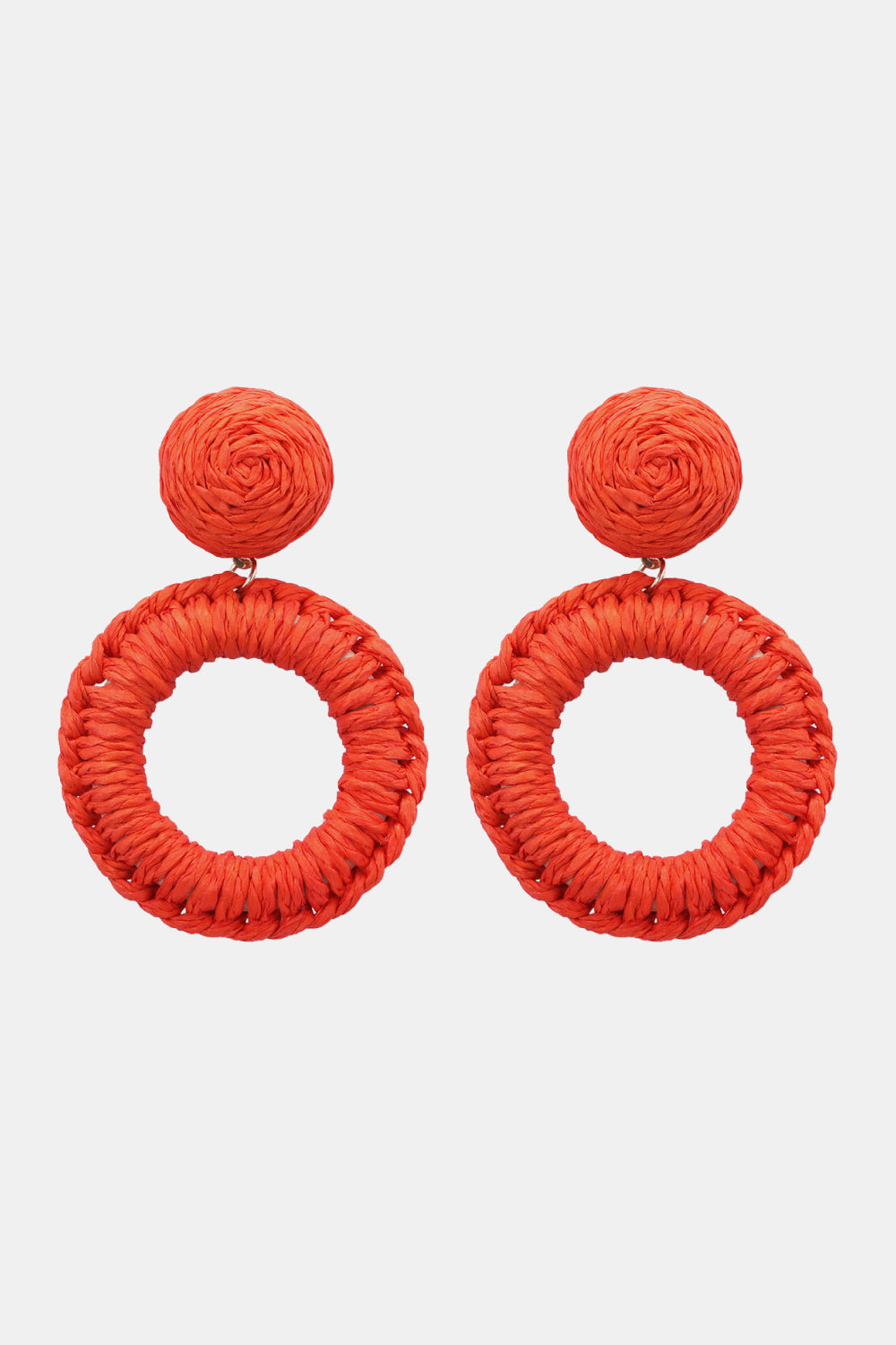 *APP EXCLUSIVE* Round Shape Raffia Grass Dangle Earrings