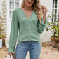 * APP EXCLUSIVE* Eyelet Lace Trim Flounce Sleeve Blouse