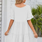 *APP EXCLUSIVE* Vneck Flounce Sleeve Tiered Dress