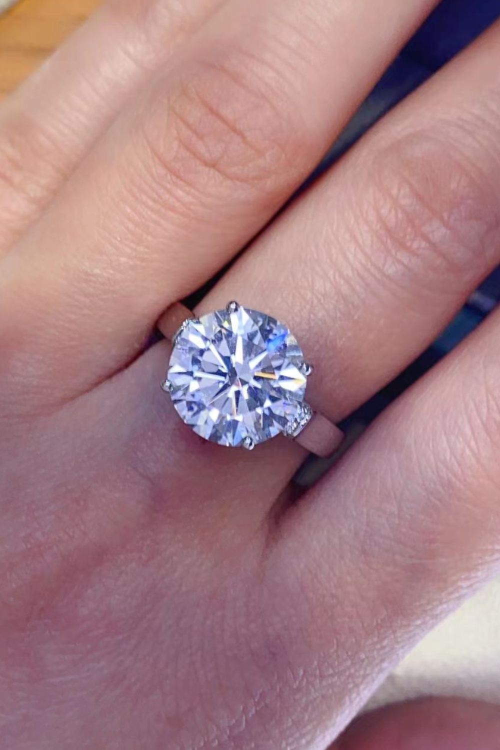 *APP EXCLUSIVE* 5 Carat Moissanite Platinum-Plated Ring