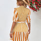 *APP EXCLUSIVE* Striped Half Sleeve Tie Waist Mini Dress