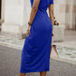 *APP EXCLUSIVE* Cold Shoulder Short Sleeve Split Dress