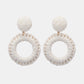 *APP EXCLUSIVE* Round Shape Raffia Grass Dangle Earrings